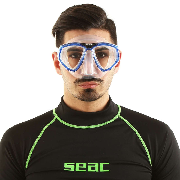 Máscara de Snorkel de Buceo Uno Claro Azul Oscuro Seac 9448B
