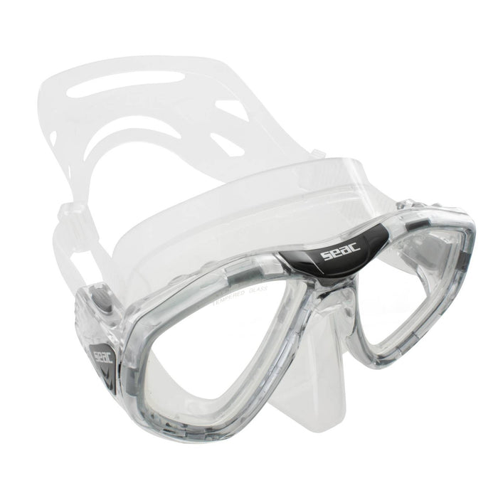 Máscara de Snorkel de Buceo Uno Claro-Negro Seac 9448N