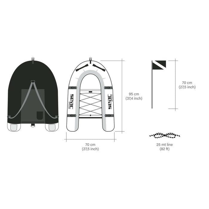 Boyas de Pesca Submarina Bridge 95x70cm Seac 95-20