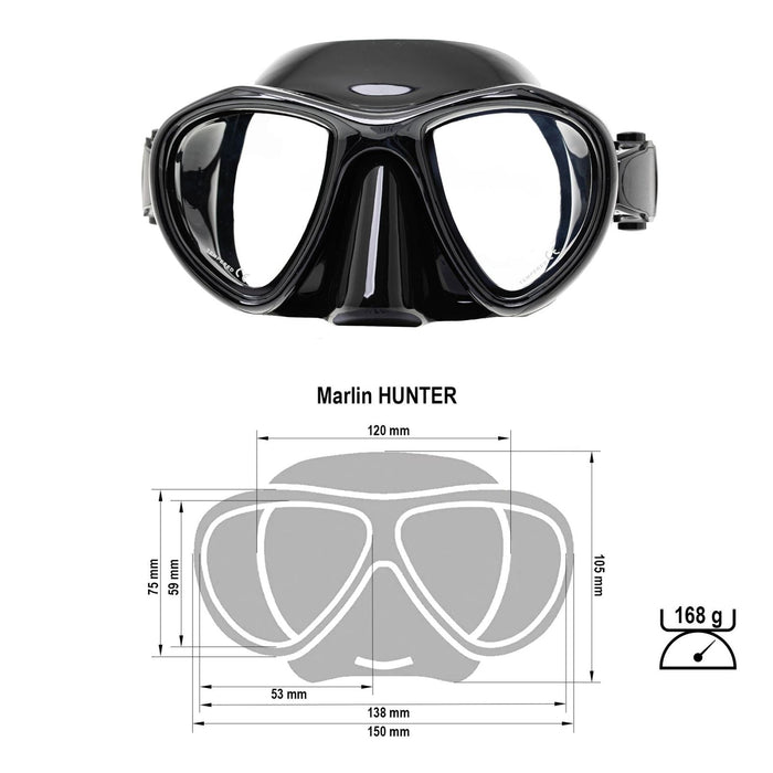 Spearfishing Mask Hunter Black Marlin 9901