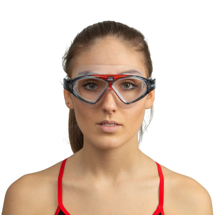 Masque de natation Vision Hd Clear-Rouge Seac 9908R
