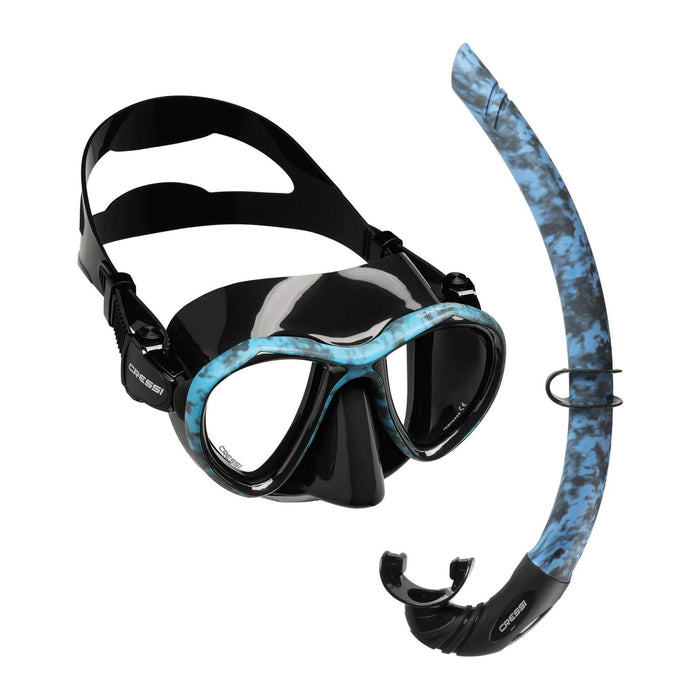 Kit di Snorkeling Metis e Corsica Hunter Camo-Blu Cressi XDM103020