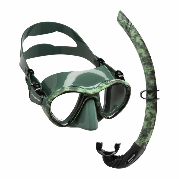 Kit di Snorkeling Metis e Corsica Hunter Camo-Verde Cressi XDM103098