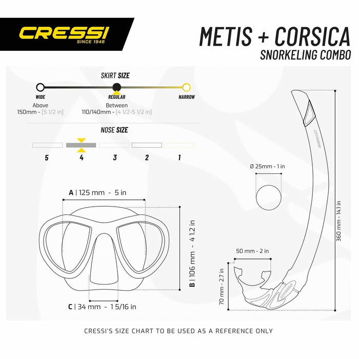 Kit di Snorkeling Metis e Corsica Hunter Camo-Verde Cressi XDM103098