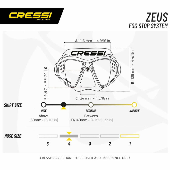 Diving Silicone Mask Zeus Dark-Gold Cressi DS475009