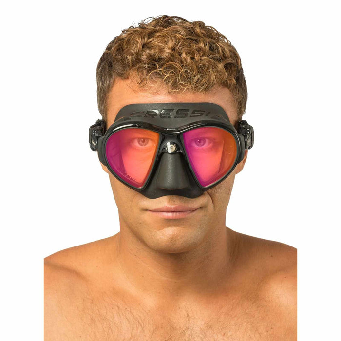 Maschera da Immersione in Silicone Zeus Lenti Nero-Arancio Cressi DS4750509