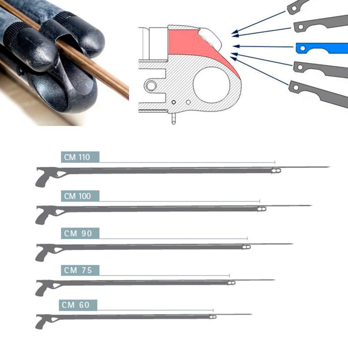 Sling Speargun Comanche Rail Black 75 Cressi FE359100