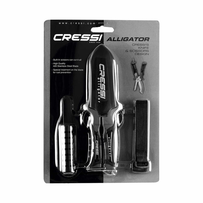 Diving Knife-Scissors Alligator Black 17,5cm Cressi RC559200