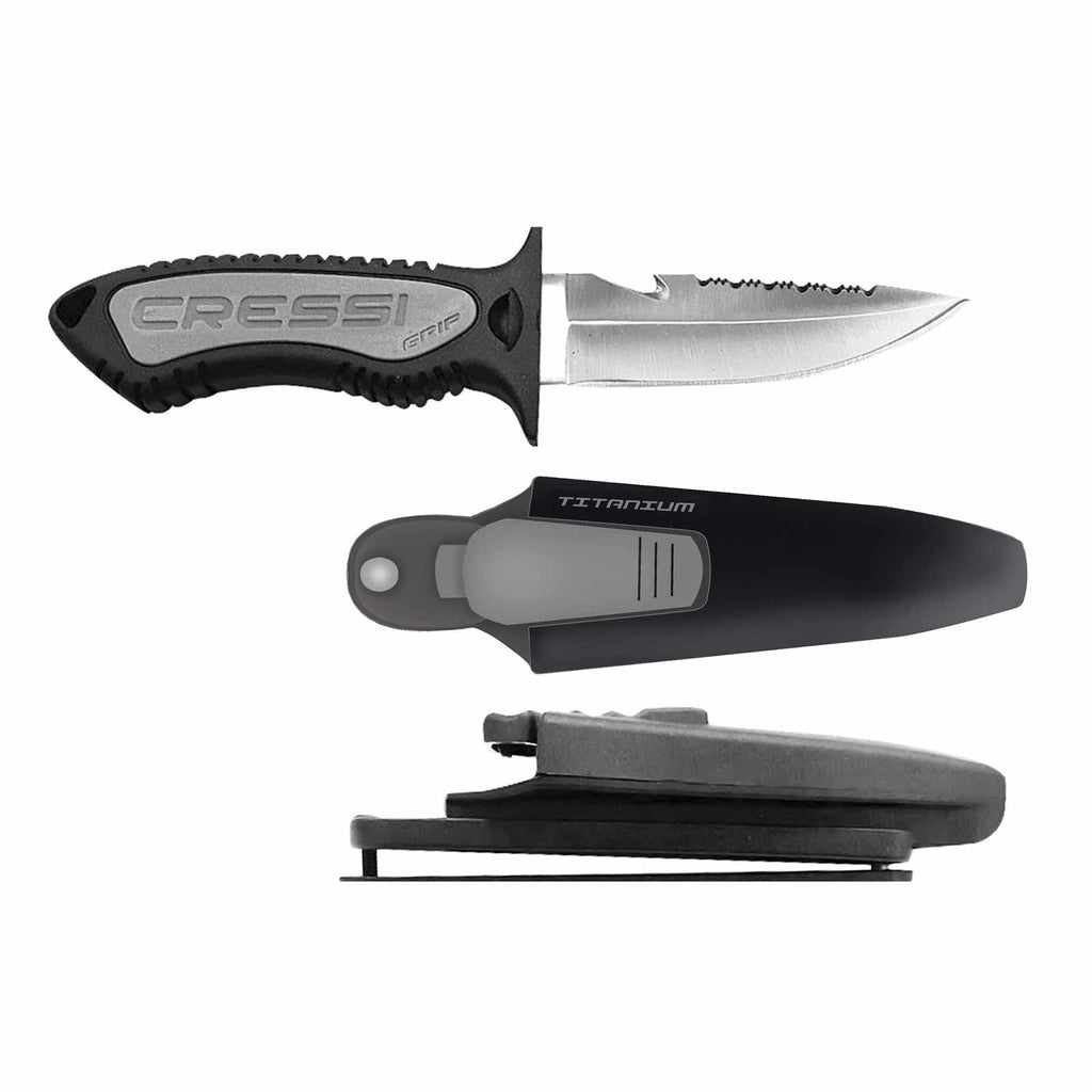 Diving Knife Grip Black 15,7cm Cressi RC559400