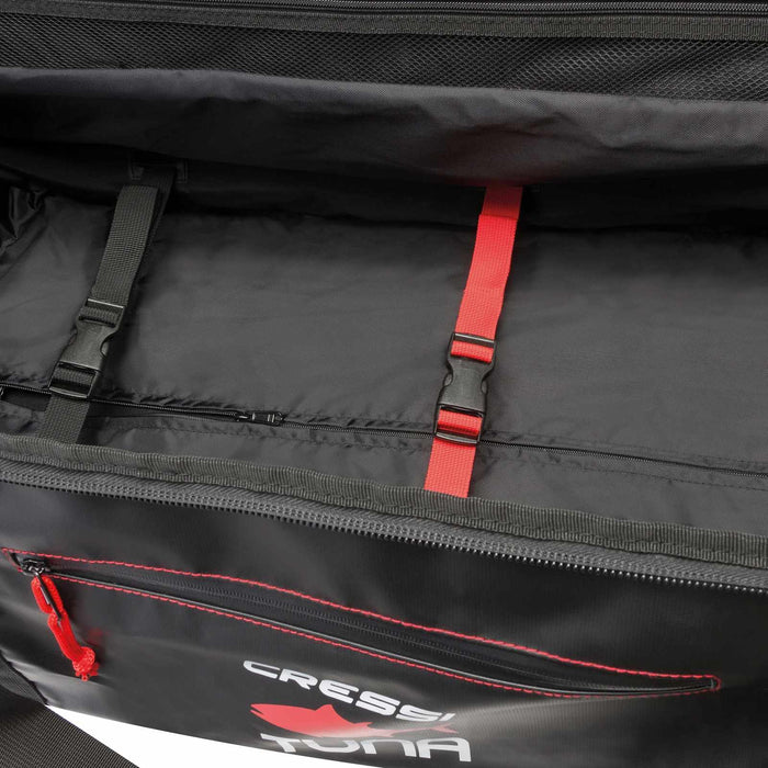 Borsa con Ruote Tuna Nero-Rosso 95x40x35cm Cressi XUB976200