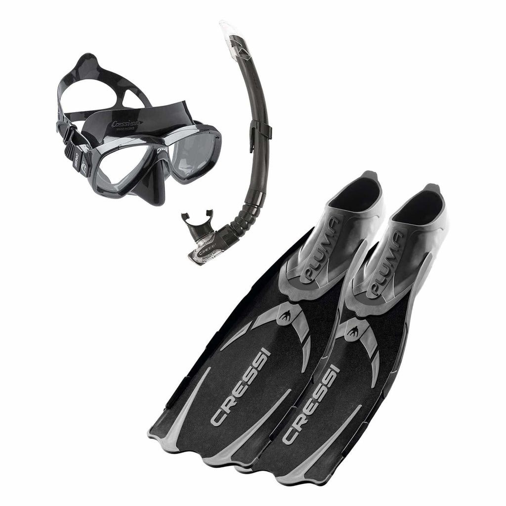 Snorkeling Kit Pluma Black EU 45-46-UK 10-11 Cressi CA17954546