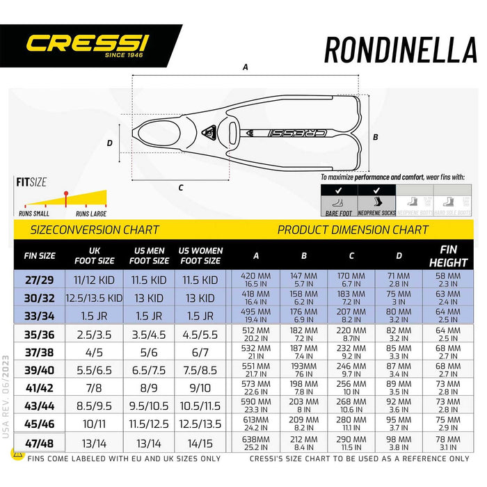 Kit de snorkeling Rondinella Aigue-Marine UE 41-42-UK 7-8 Cressi CA189241
