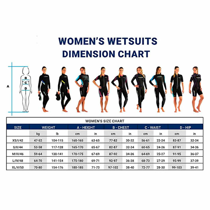Wetsuit Ice Woman 7mm Black-White S-2 Cressi CLQ403102