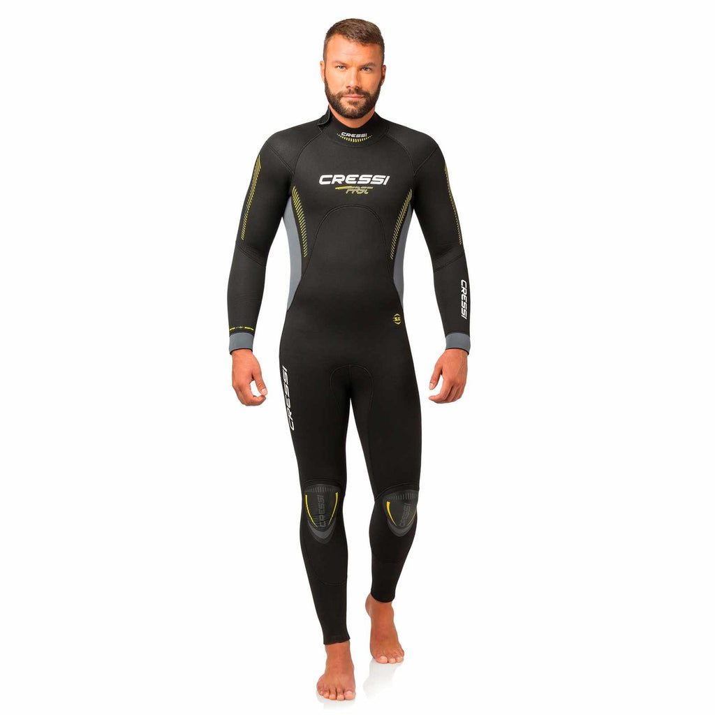 Wetsuit Fast Man 5mm Black-Grey-Yellow XXXL-7 Cressi LR108507