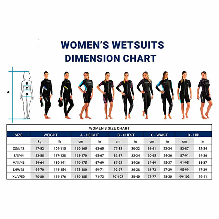 Wetsuit Fast Woman 7mm Black-Grey-Lilac XS-1 Cressi LR109701
