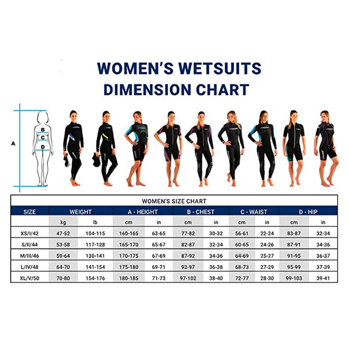 Wetsuit Facile Woman 8mm Black-Red M-3 Cressi LT473503