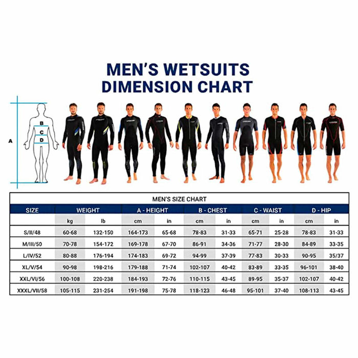 Wetsuit Diver Man 5mm Black-Red S-2 Cressi LU489502