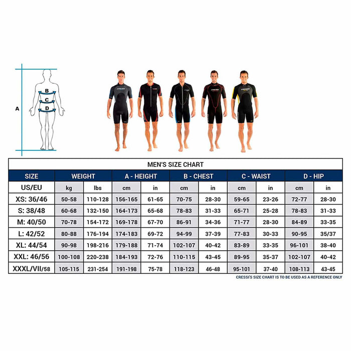 Shorty Wetsuit Med X Man 2,5mm Black-Blue M-3 Cressi LV437003
