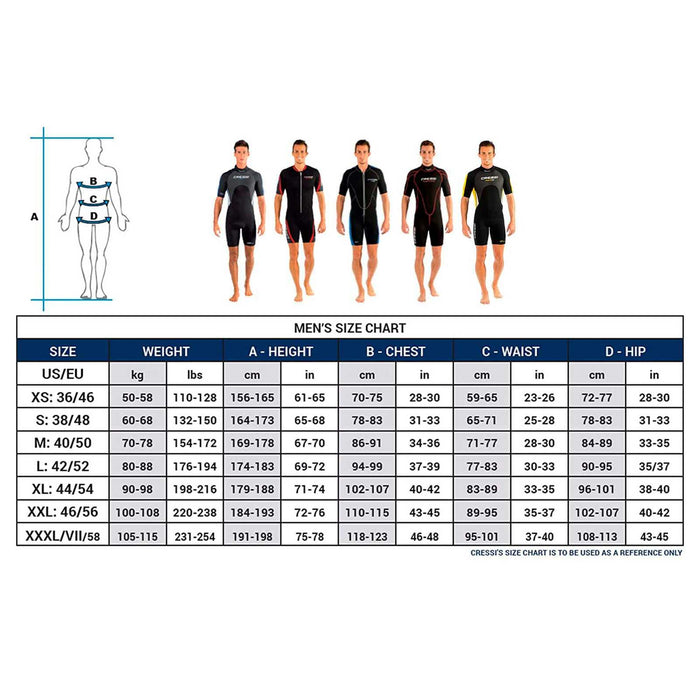 Shorty Wetsuit Med X Man 2,5mm Black-Blue XXL-6 Cressi LV437006