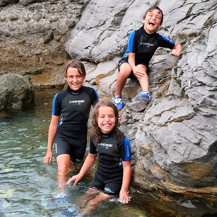Traje de neopreno Corto Med X Niños 2,5mm Negro-Azul XL-14-15 Años Cressi LV438005