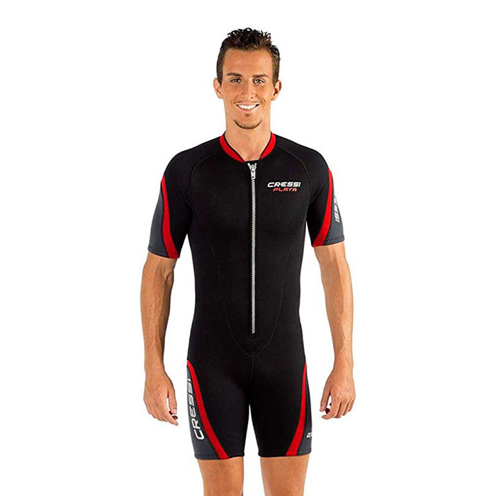 Mutino Corto Playa Uomo 2,5mm Nero-Rosso S-2 Cressi LV445002