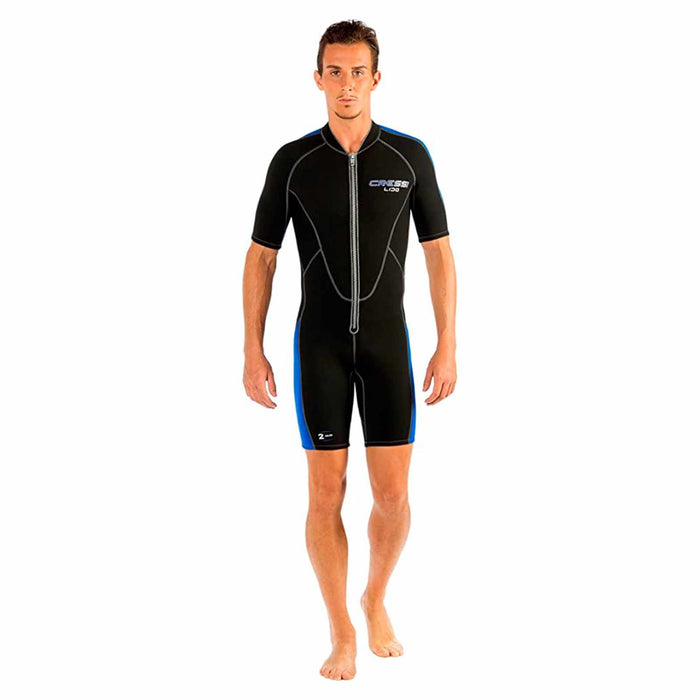 Shorty Wetsuit Lido Man 2mm Black-Blue XXXL-7 Cressi LV455007