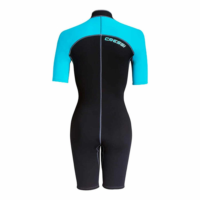 Shorty Wetsuit Lido Woman 2mm Black-Aquamarine S-2 Cressi LV457002