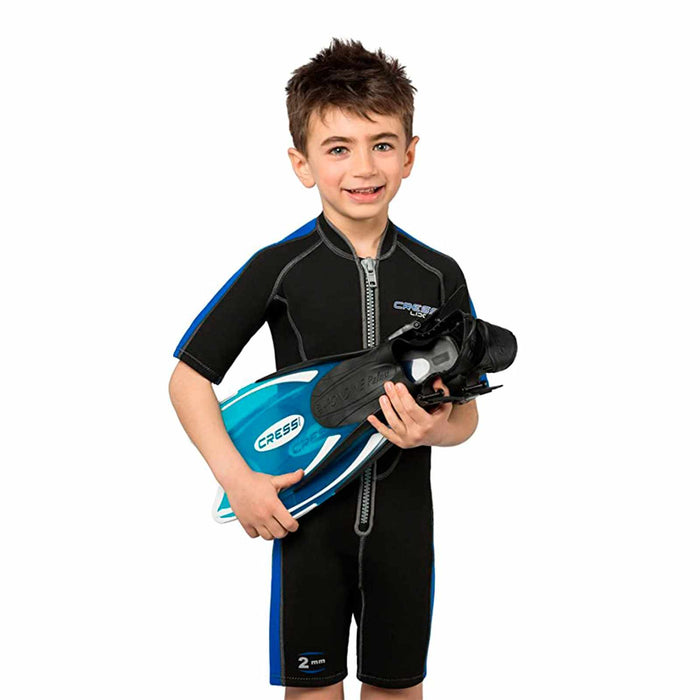 Shorty Wetsuit Lido Kids 2mm Black M-10-11 Years Cressi CLV458003