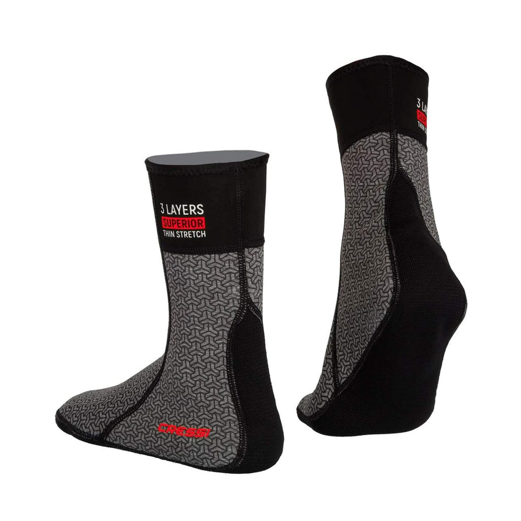 Calze da immersione termiche Sottocostume Grigio-Nero S-38-39 Cressi CLW475702