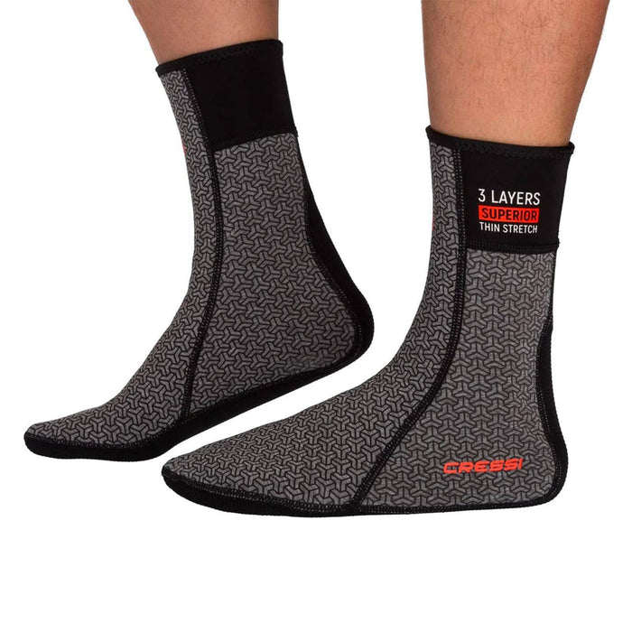 Calze da immersione termiche Sottocostume Grigio-Nero S-38-39 Cressi CLW475702