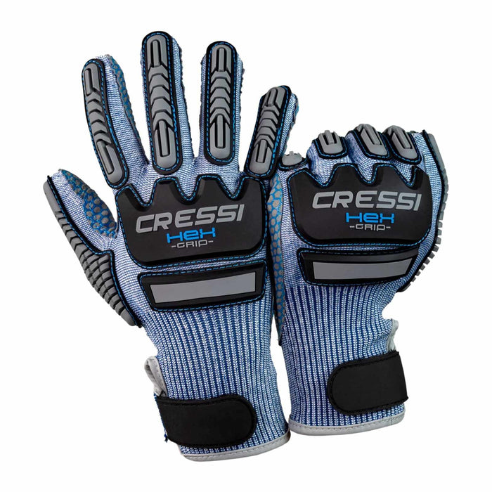 Diving Gloves Hex Grip 3mm Blue S Cressi PQ100602