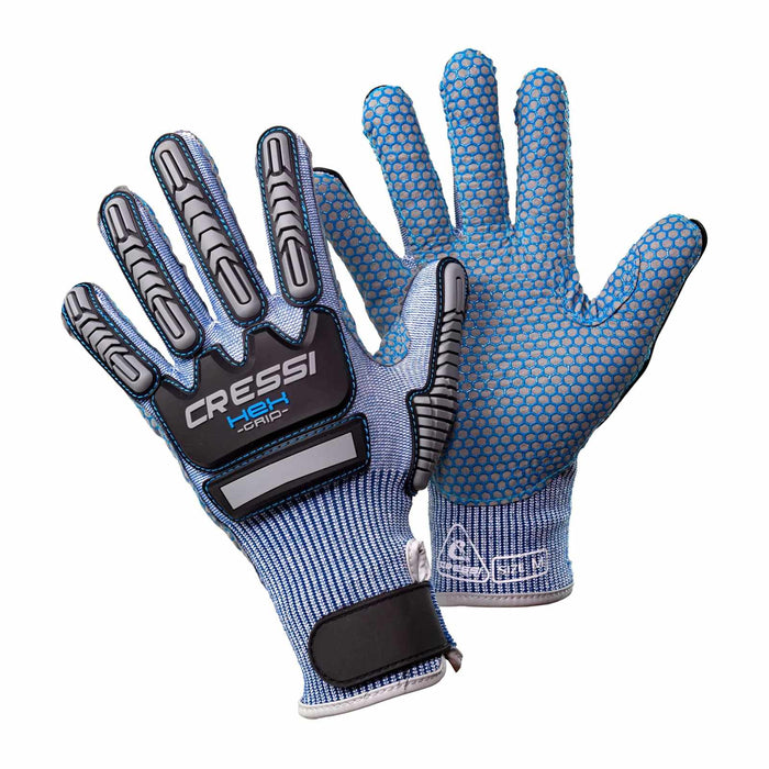 Diving Gloves Hex Grip 3mm Blue L Cressi PQ100604