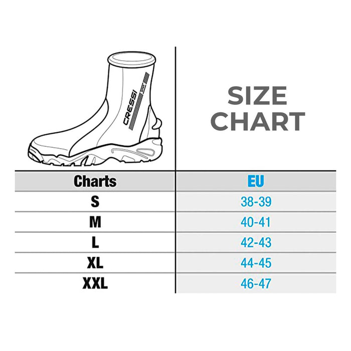 Diving Boots Korsor 5mm Black M-40-41 Cressi LX433402