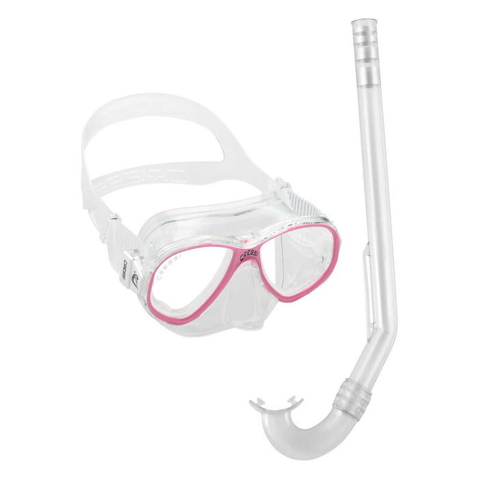 Kit di Snorkeling Perla Bambini Trasparente-Rosa Cressi DM101240