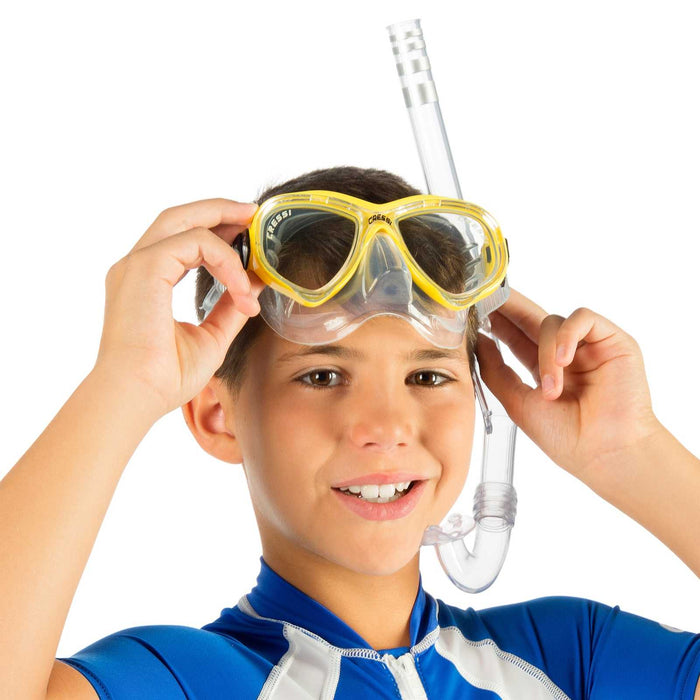 Kit di Snorkeling Perla Bambini Trasparente-Rosa Cressi DM101240