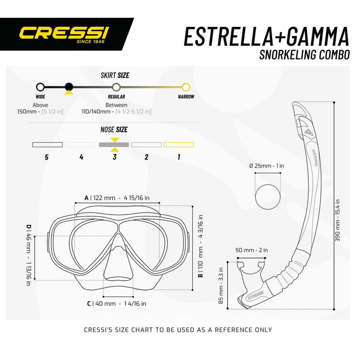 Snorkeling Kit Estrella Vip Transparent-Aquamarine Cressi DM340063