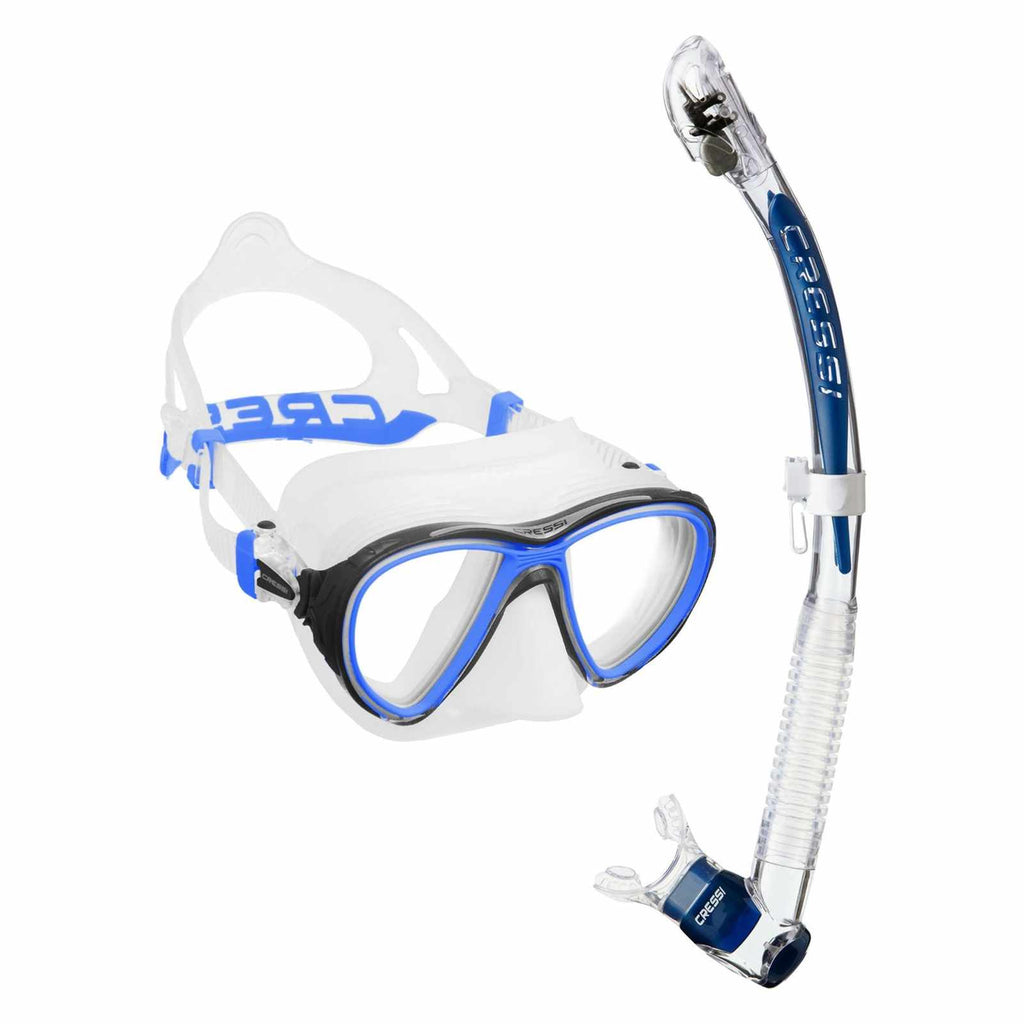 Snorkeling Kit Quantum and Itaca Ultra Dry Transparent-Blue Cressi DM400020