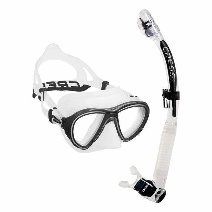 Kit de Snorkel Quantum y Itaca Ultra Dry Transparente-Negro Cressi DM400050