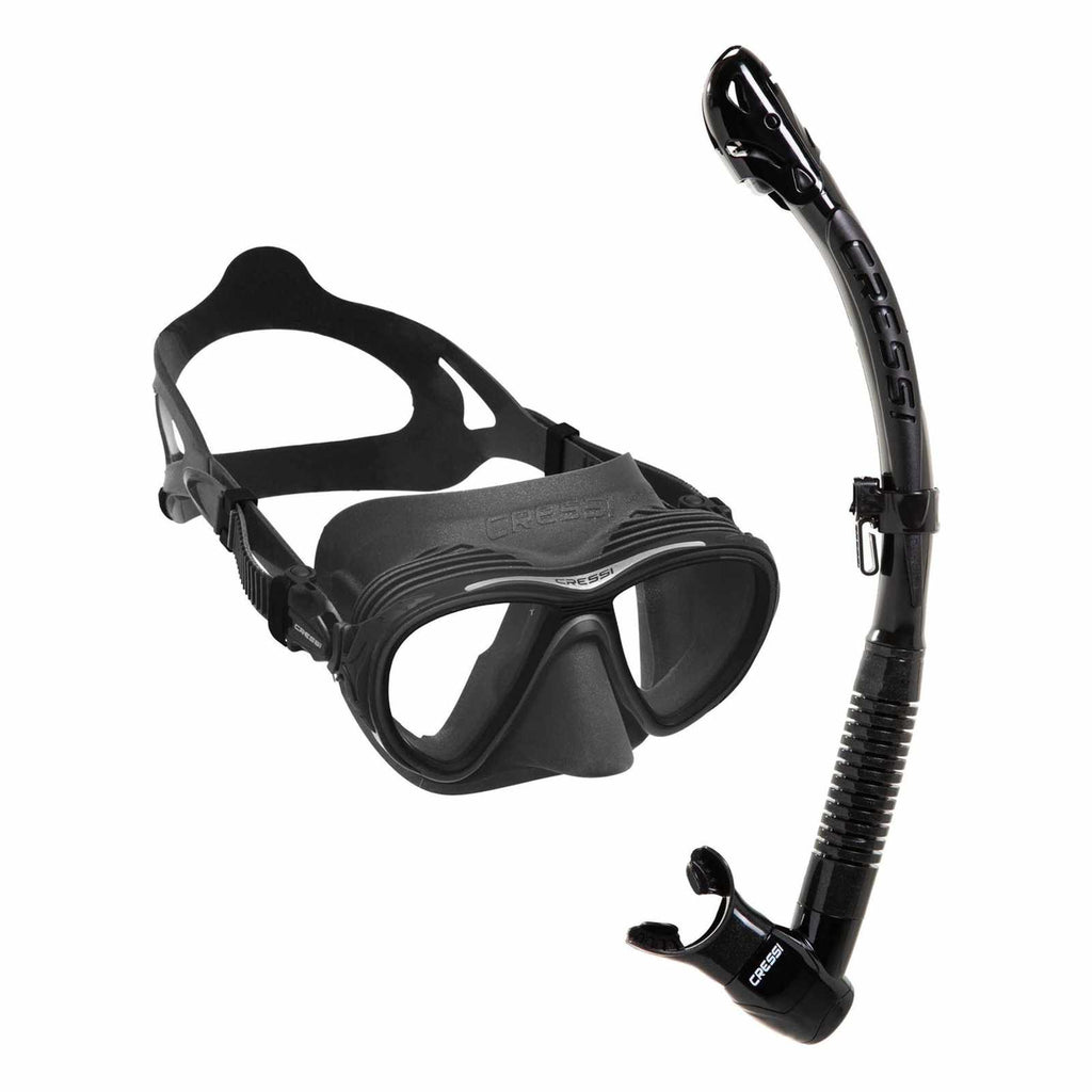 Kit da snorkeling Quantum e Itaca Ultra Dry Nero Scuro Cressi DM405050
