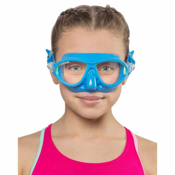 Mascara de Snorkel de Silicona Moon Niños Colorama Azul-Lima Cressi DN200720