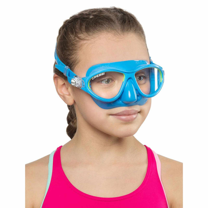 Mascara de Snorkel de Silicona Moon Niños Colorama Azul-Lima Cressi DN200720