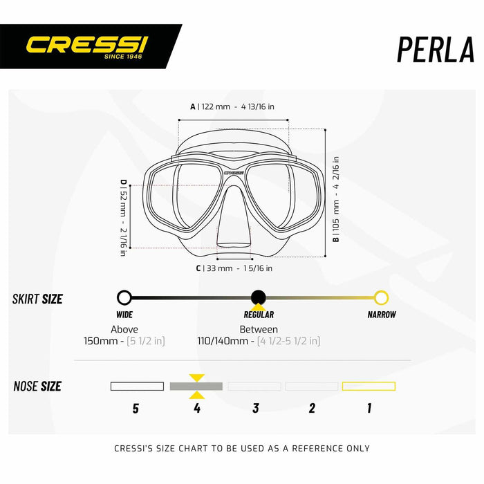 Masque de snorkeling en silicone Perla Noir-Foncé Cressi DN208150