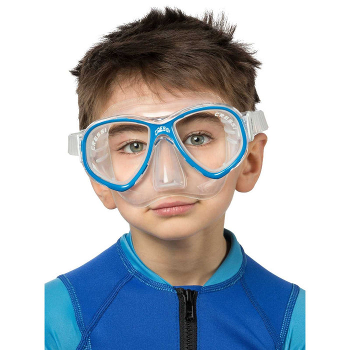 Masque de snorkeling en silicone Perla Enfants Transparent-Bleu Cressi DN208420