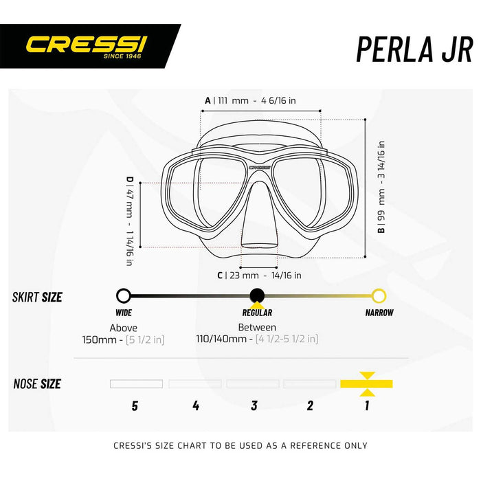 Masque de snorkeling en silicone Perla Enfants Transparent-Bleu Cressi DN208420