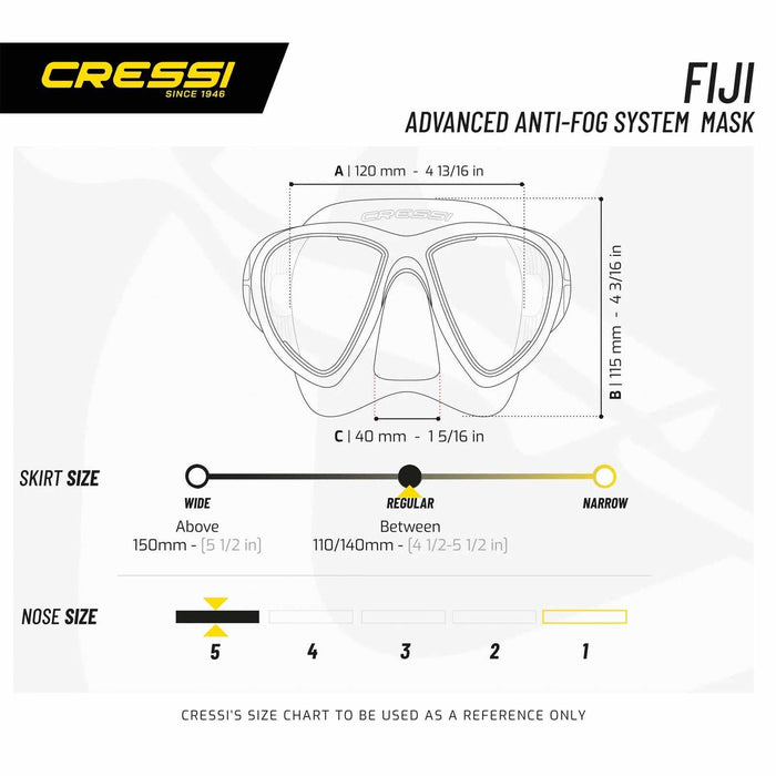 Máscara de Esnórquel de Silicona Fiji Tx Transparente-Azul Cressi DN220020