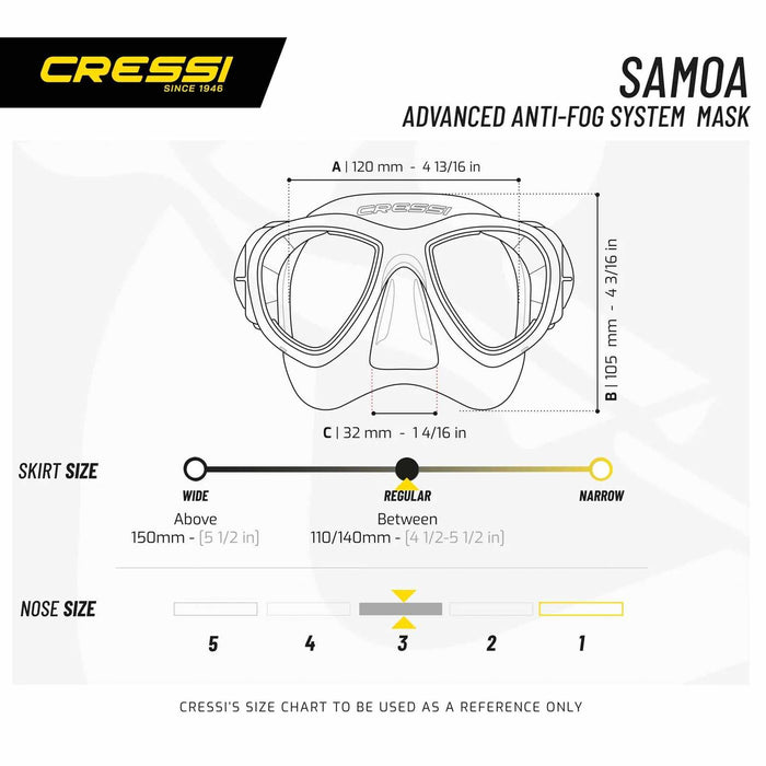 Snorkeling Silicone Mask Samoa Tx Transparent-Blue Cressi DN240020