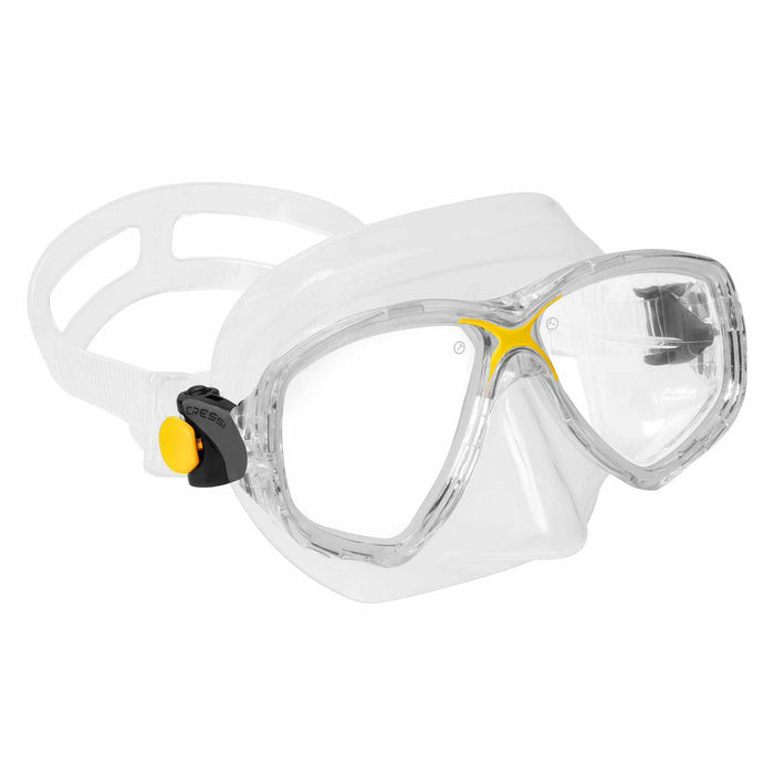 Máscara de snorkel de silicona Marea Transparente-Amarillo Cressi DN281010