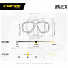 Máscara de snorkel de silicona Marea Transparente-Amarillo Cressi DN281010