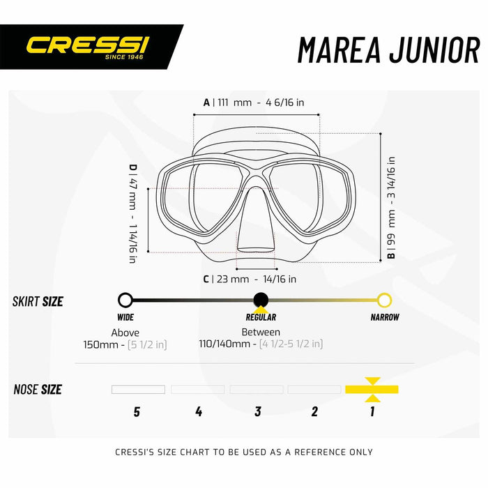 Masque de snorkeling Marea Enfants Transparent-Jaune Cressi DN283010