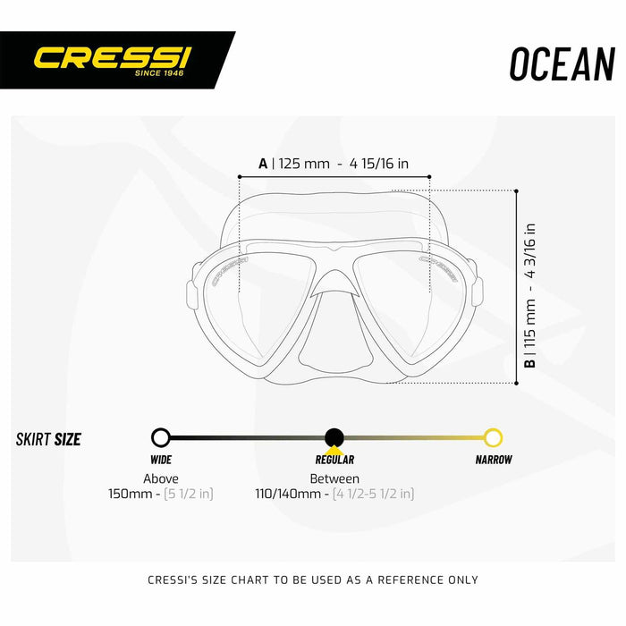 Máscara de snorkel de silicona Océano Transparente-Aguamarina Cressi DN291063